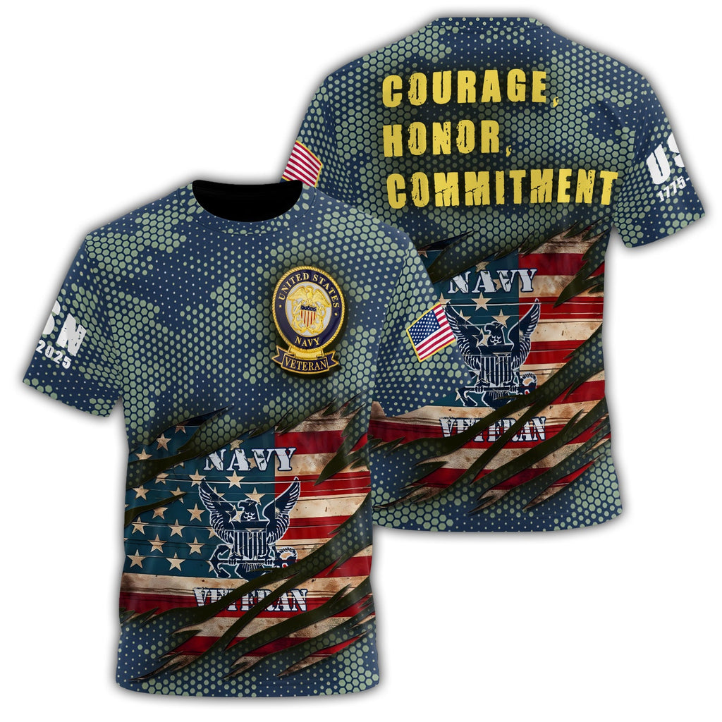 U.S. Navy Veteran Defender All-over Print T-Shirt product image 1