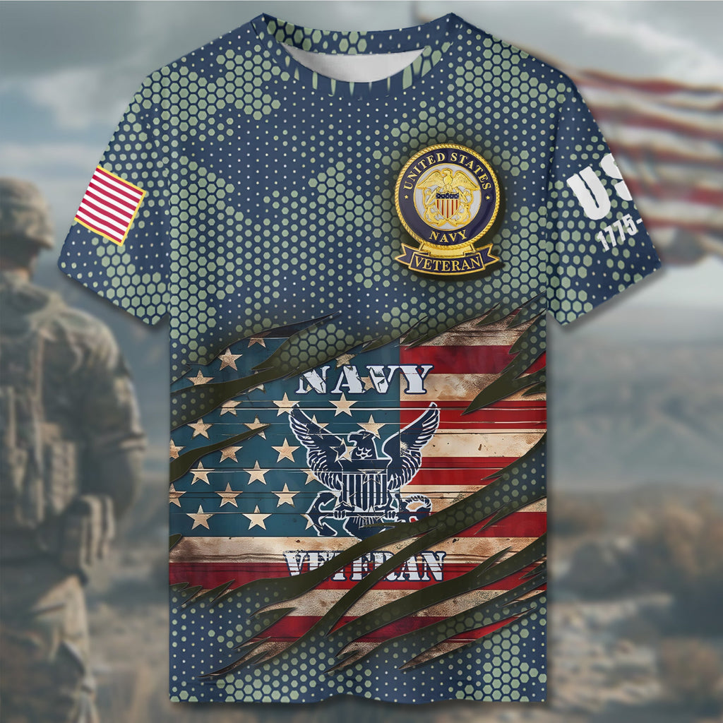 U.S. Navy Veteran Defender All-over Print T-Shirt product image 4