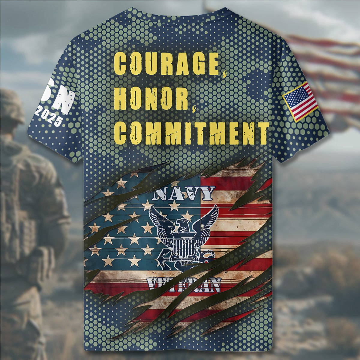 U.S. Navy Veteran Defender All-over Print T-Shirt product image 5