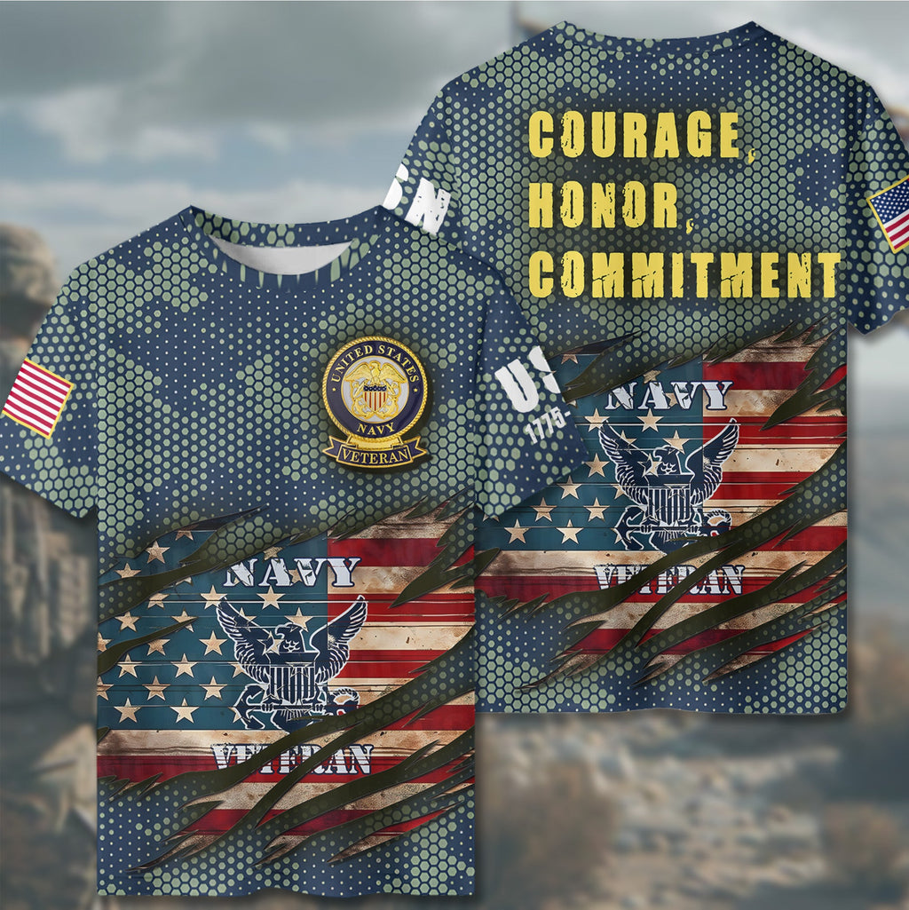 U.S. Navy Veteran Defender All-over Print T-Shirt product image 6