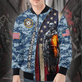 U.S. Navy Grandpa Proud All-over Print Bomber Jacket product image 1