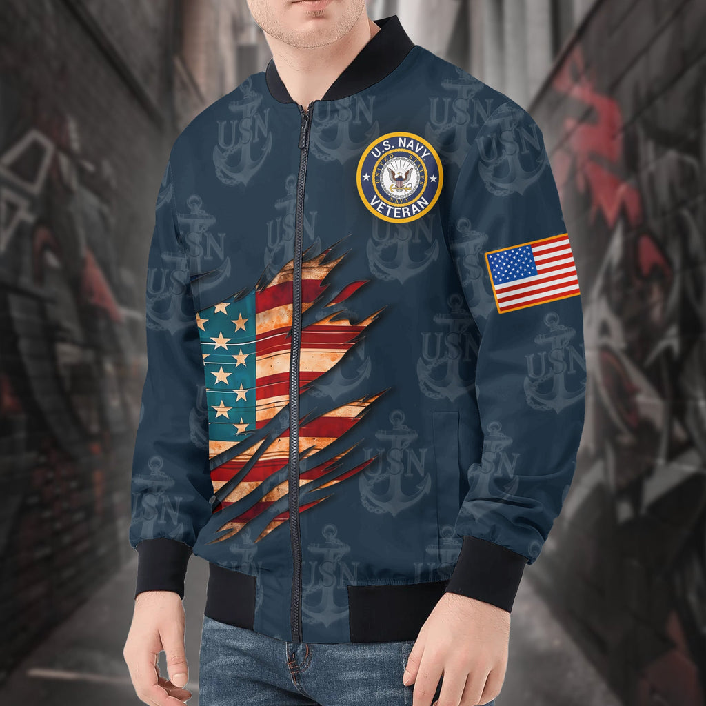 U.S. Navy Pride Runs Deep All-over Print Bomber Jacket product image 4