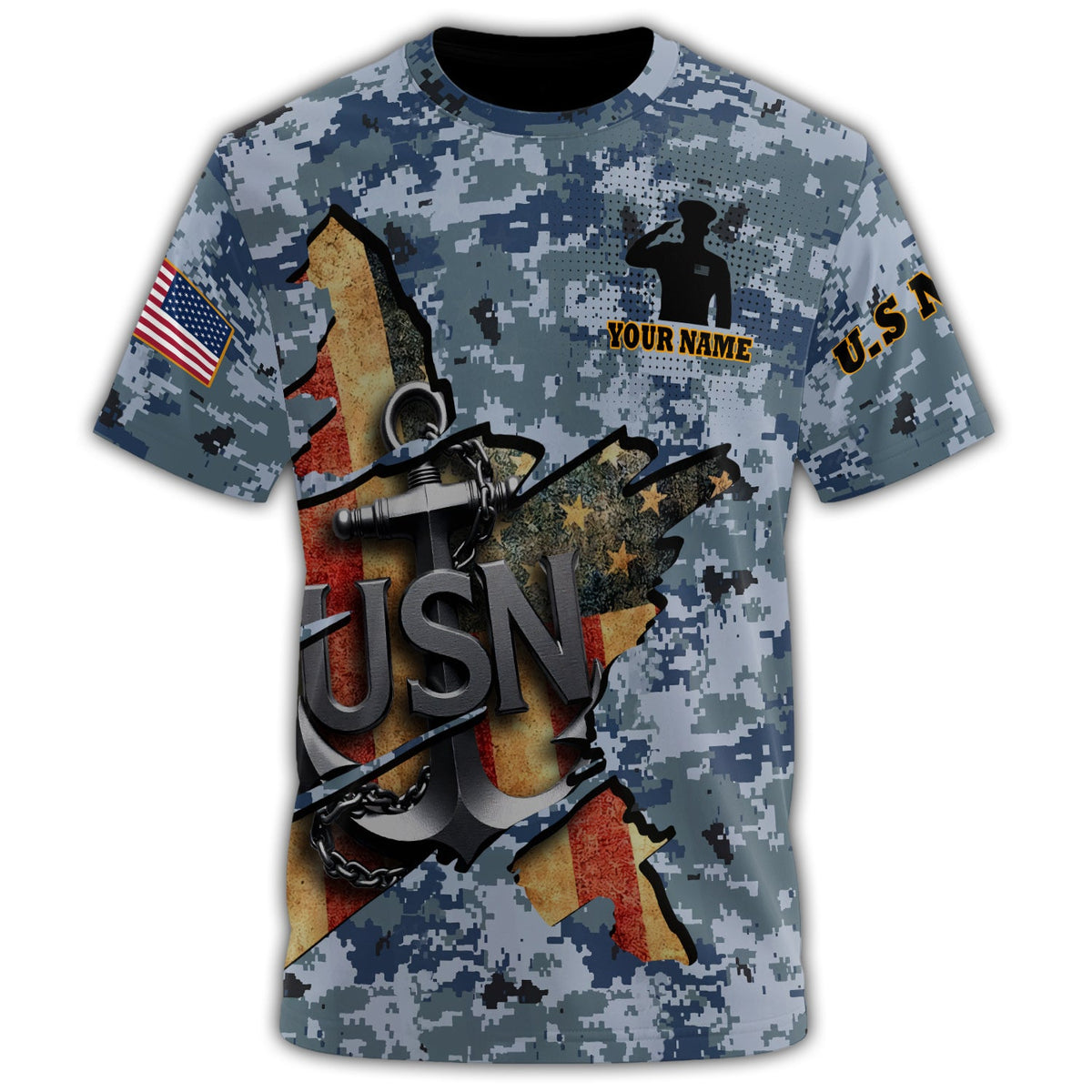 US Navy All-over Print Personalized T-Shirt product image 2