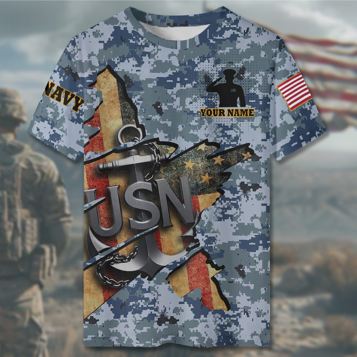 US Navy All-over Print Personalized T-Shirt product image 4