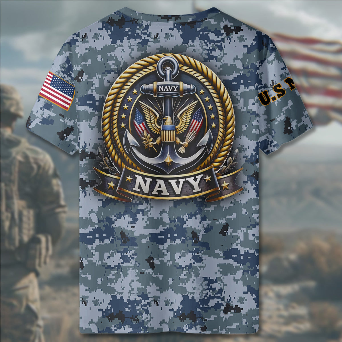 US Navy All-over Print Personalized T-Shirt product image 5