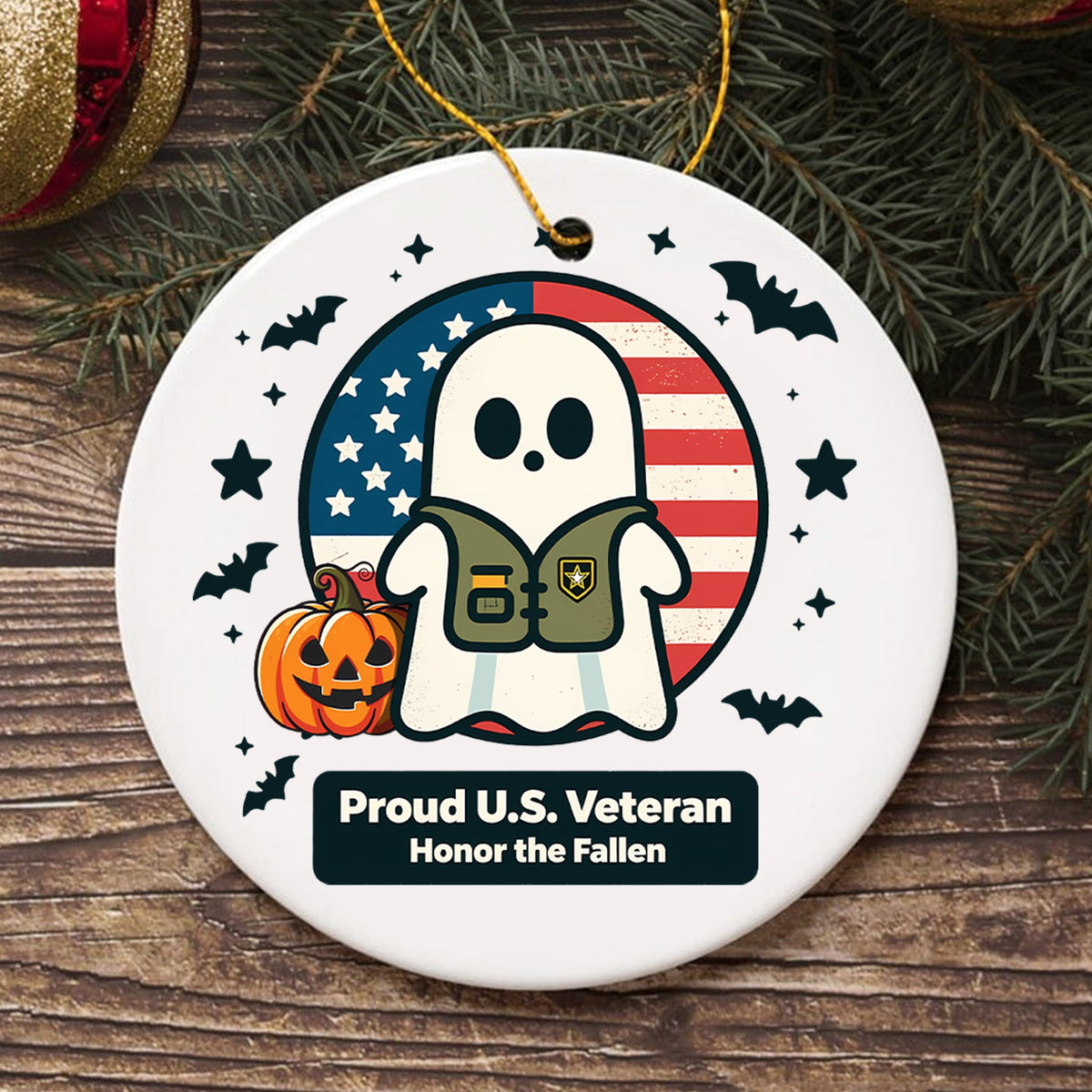 US Veteran Honor the Fallen Flag Ornament