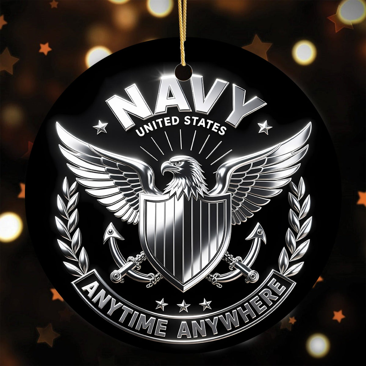 U.S. Navy Anytime Anywhere Veteran Ornament