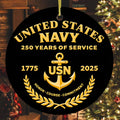 U.S. Navy 250 Years of Honor Ornament
