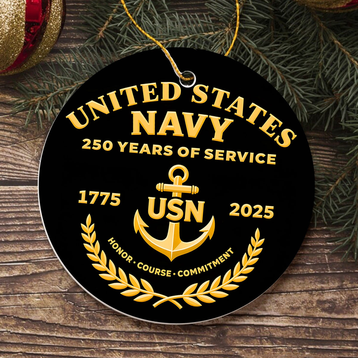 U.S. Navy 250 Years of Honor Ornament
