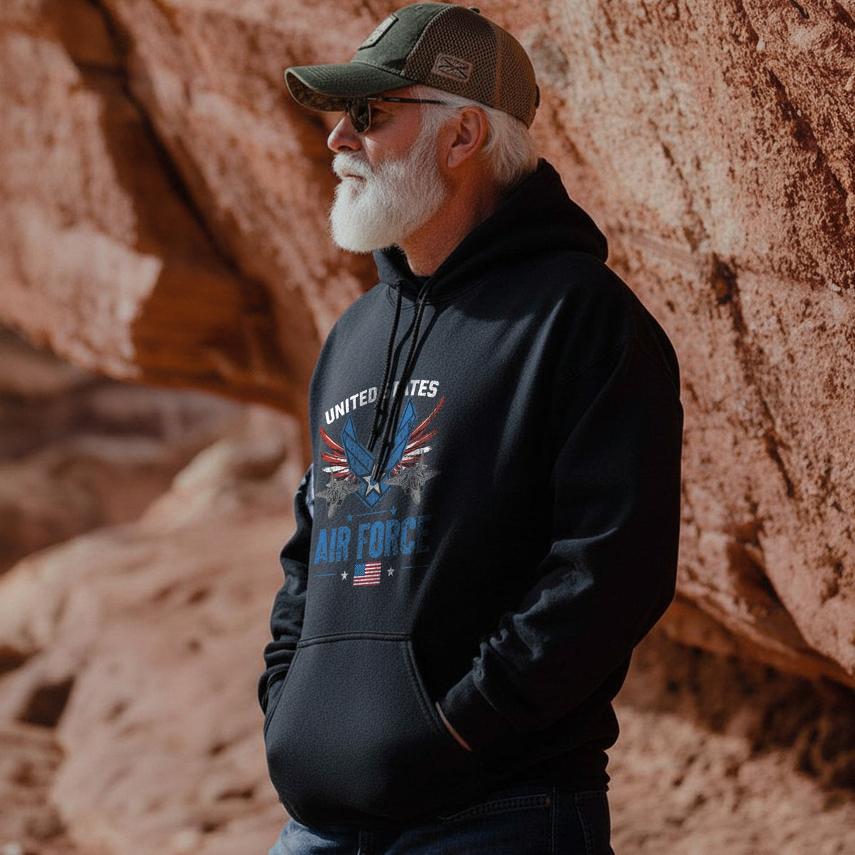 United States Air Force Fly Fight Win Proud to Serve Hoodie product image 3