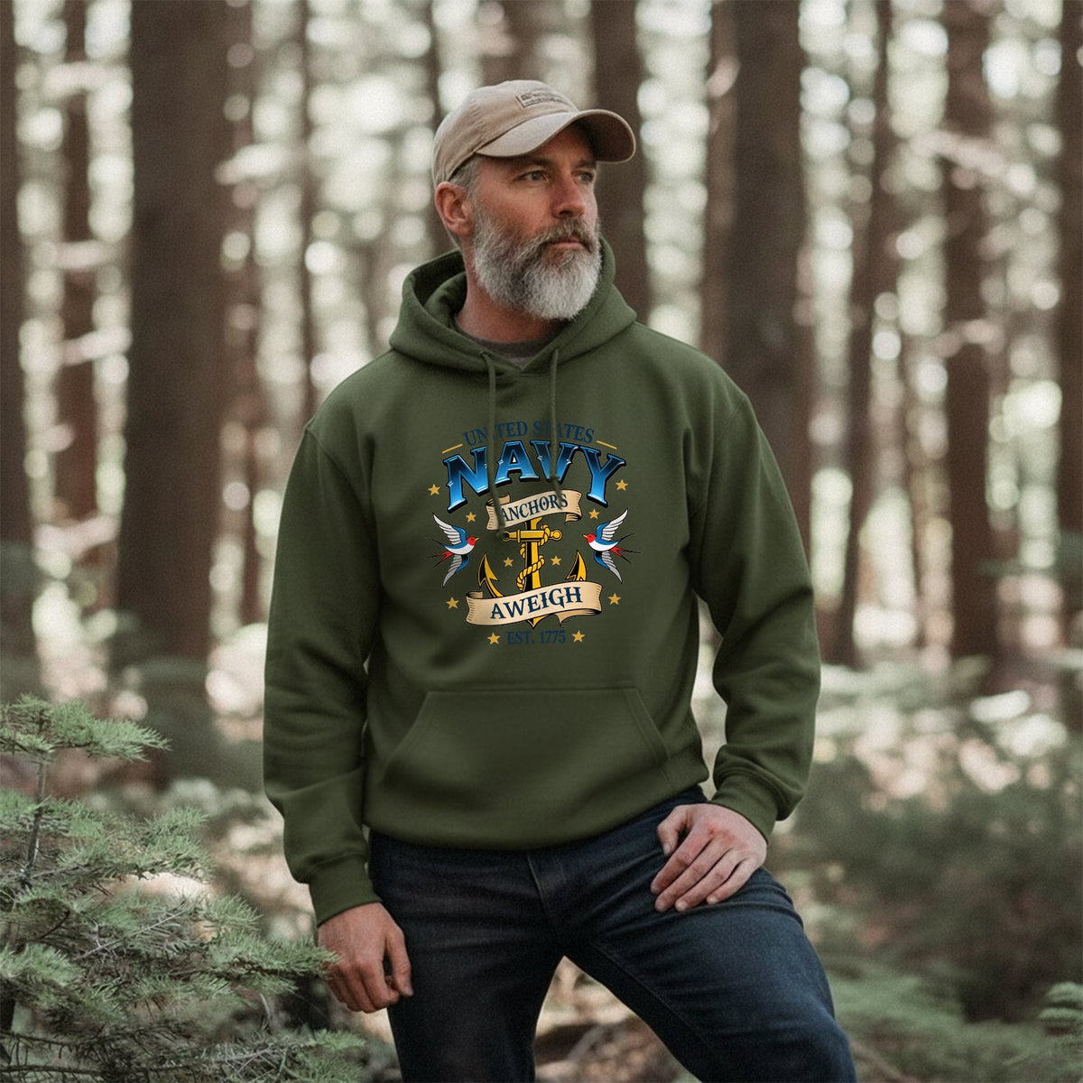 United States Navy Est 1775 Anchors Aweigh Hoodie product image 4