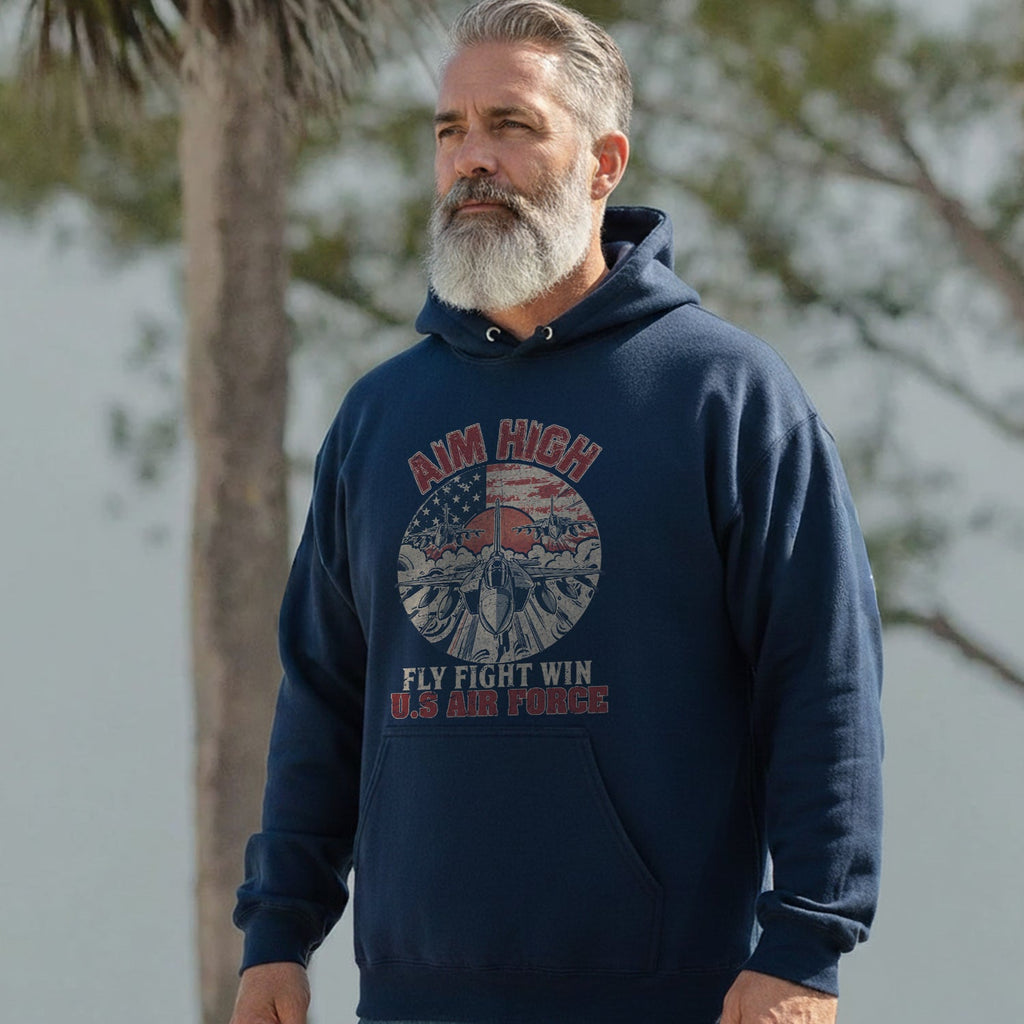 Aim High Fly Fight Win US Air Force Hoodie product image 2