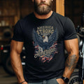 America Strong Veterans Proud Patriotic T-Shirt product image 1