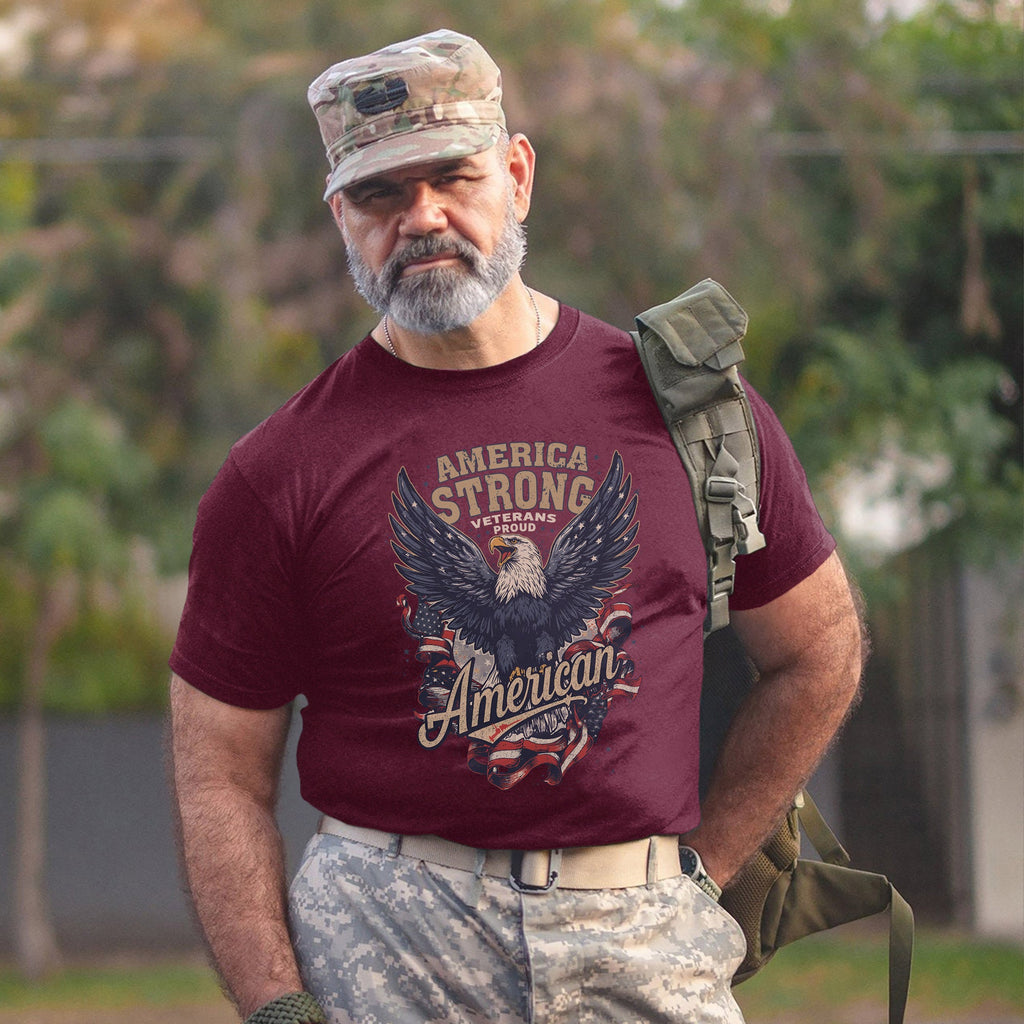 America Strong Veterans Proud Patriotic T-Shirt product image 15