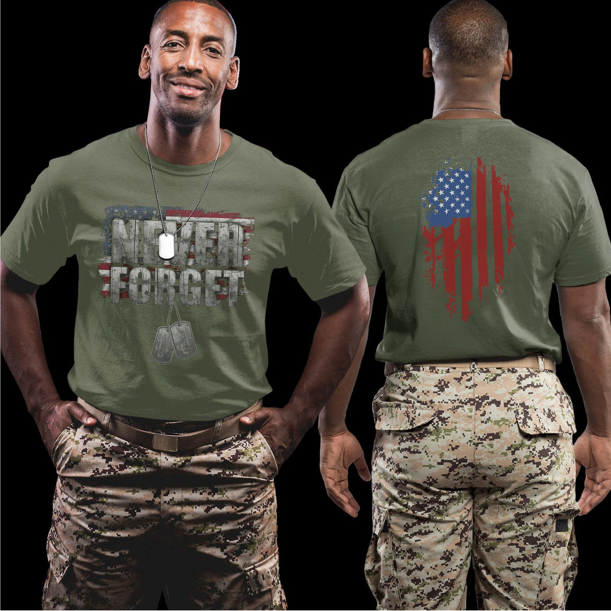 Never Forget One Soldier Flag T-Shirt product image 6