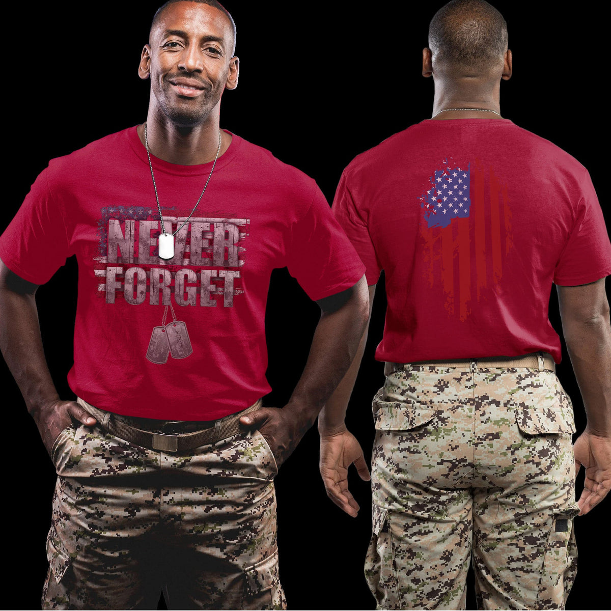 Never Forget One Soldier Flag T-Shirt product image 9
