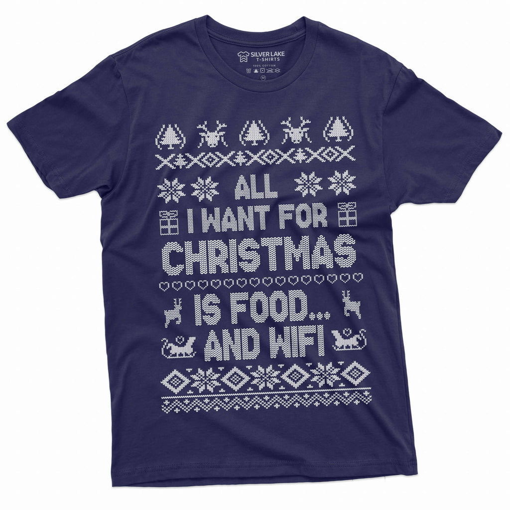 Men's Funny Christmas Food and WIFI T-shirt gift humorous product image 3