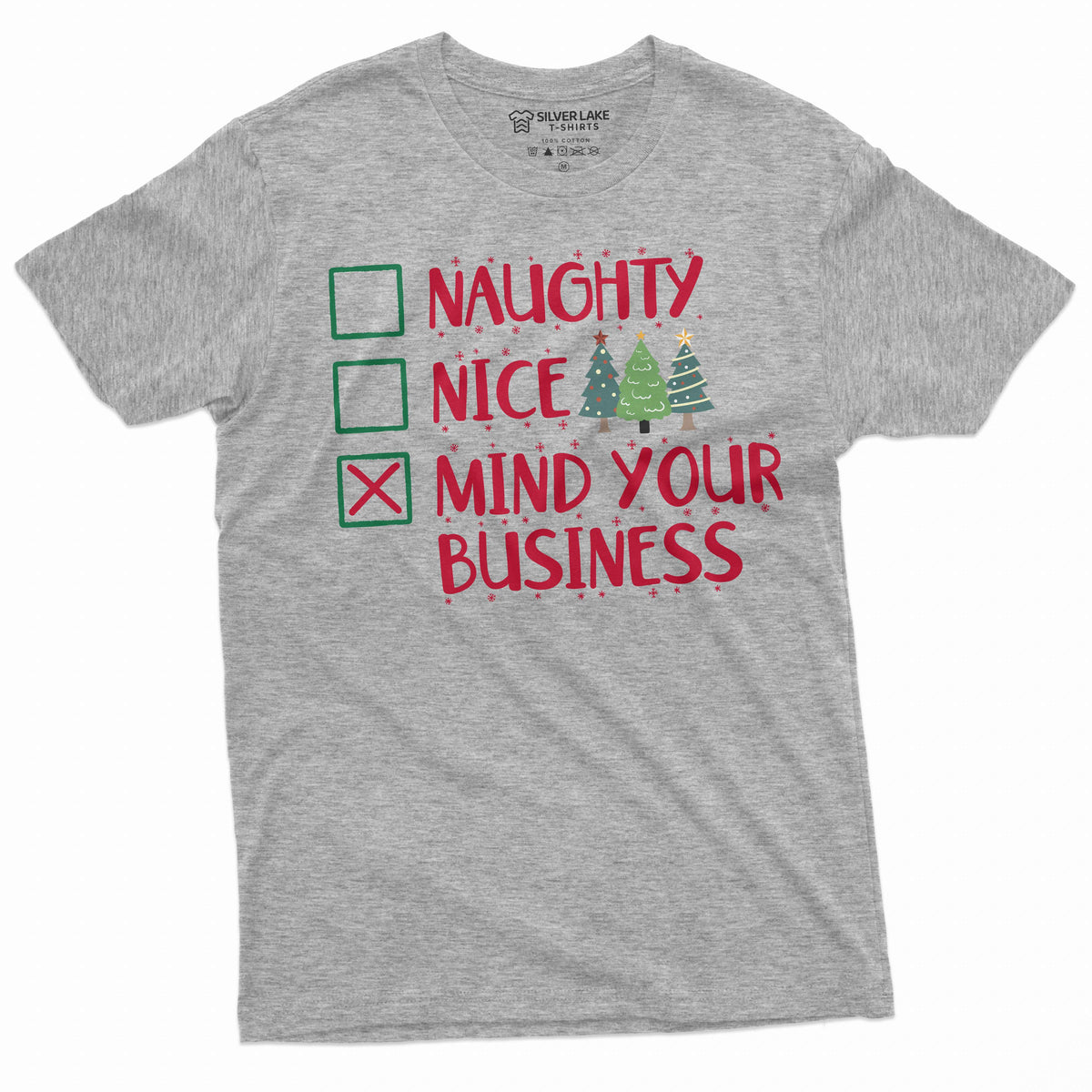 Men's Funny Christmas T-shirt mind your business Santa Xmas product image 5
