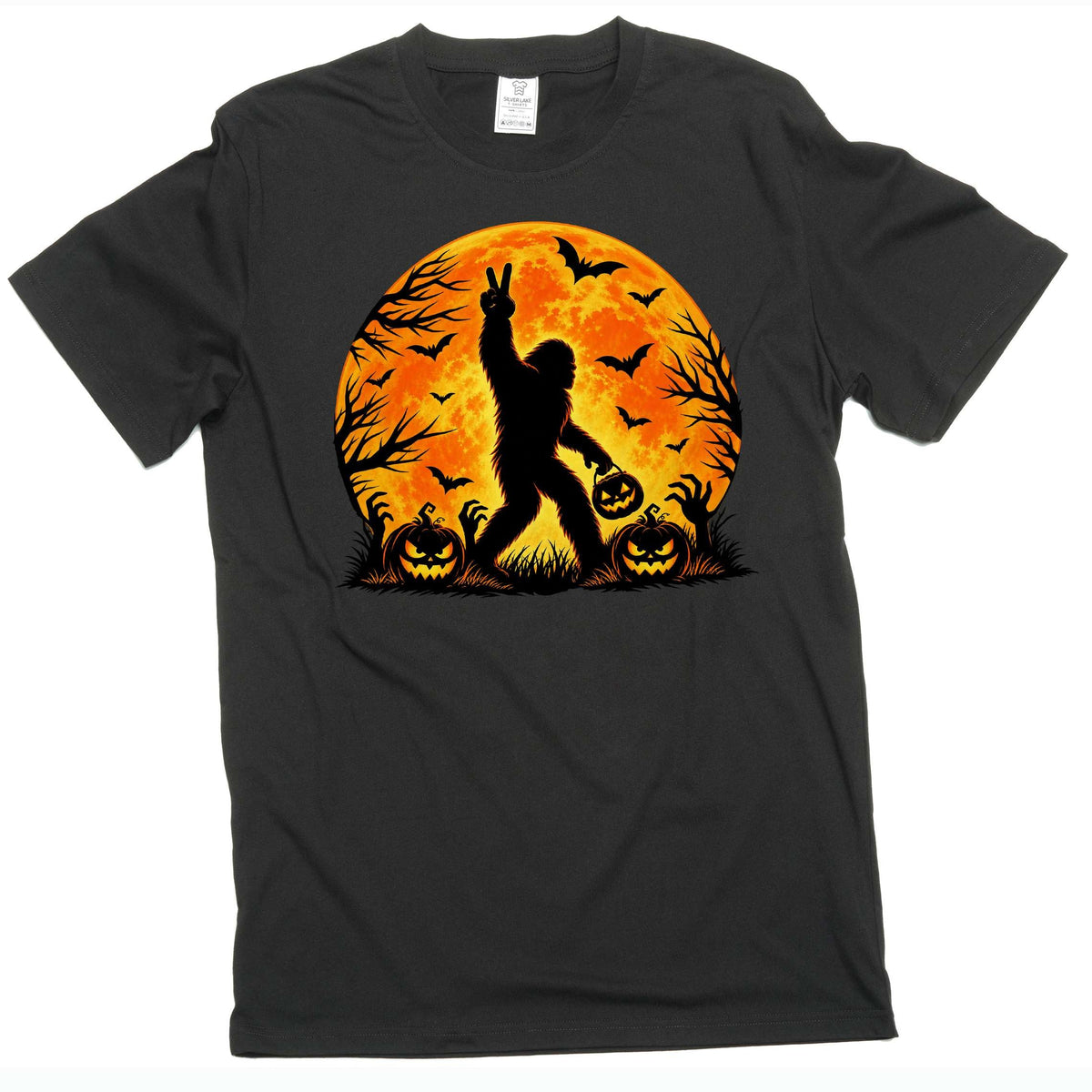 Bigfoot Halloween Shirt Sasquatch Pumpkin Full Moon Spooky product image 1