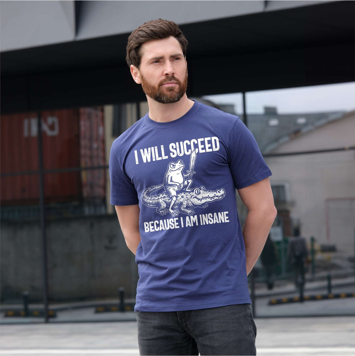 I Will Succeed Because I Am Insane Shirt, Funny Frog product image 6