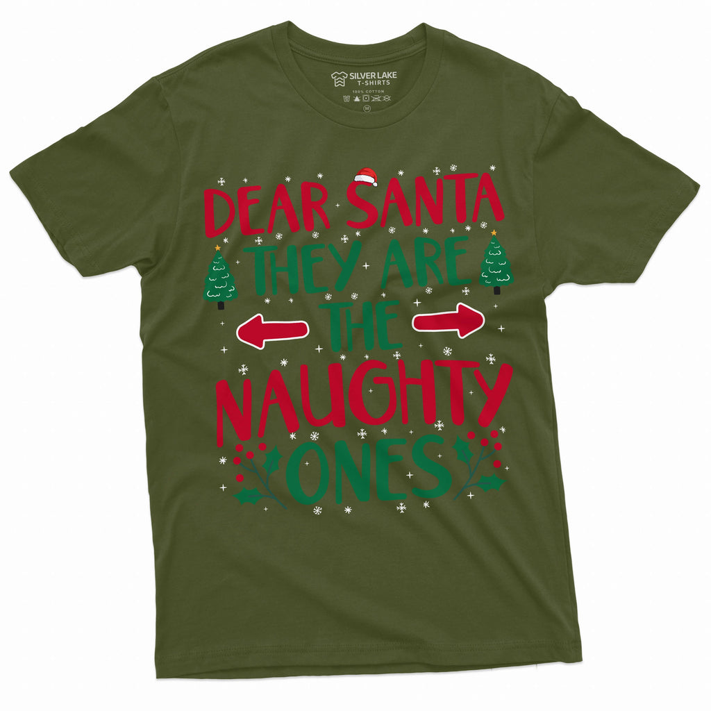 Men's Funny Christmas Santa List T-shirt they are naughty product image 4