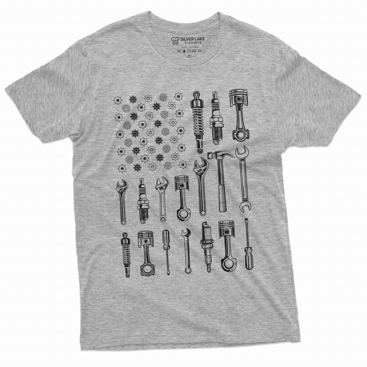 Men's Mechanic USA Flag T-shirt Tools patriotic Father's product image 10