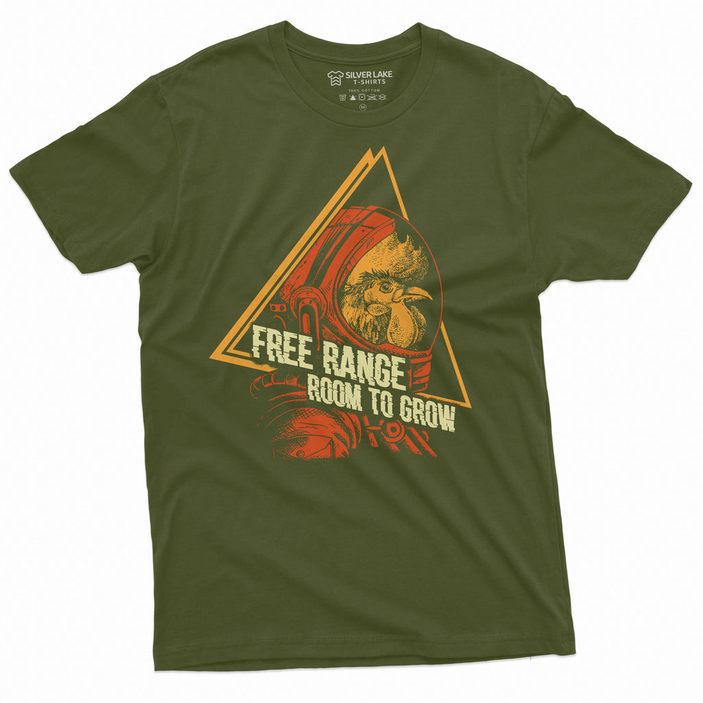 Space Chicken astronaut T-shirt Free Range room to grow product image 4