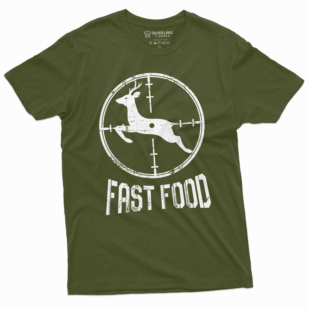 Men's Funny Fast Food Hunting Tee Shirt Deer Running Humor product image 10