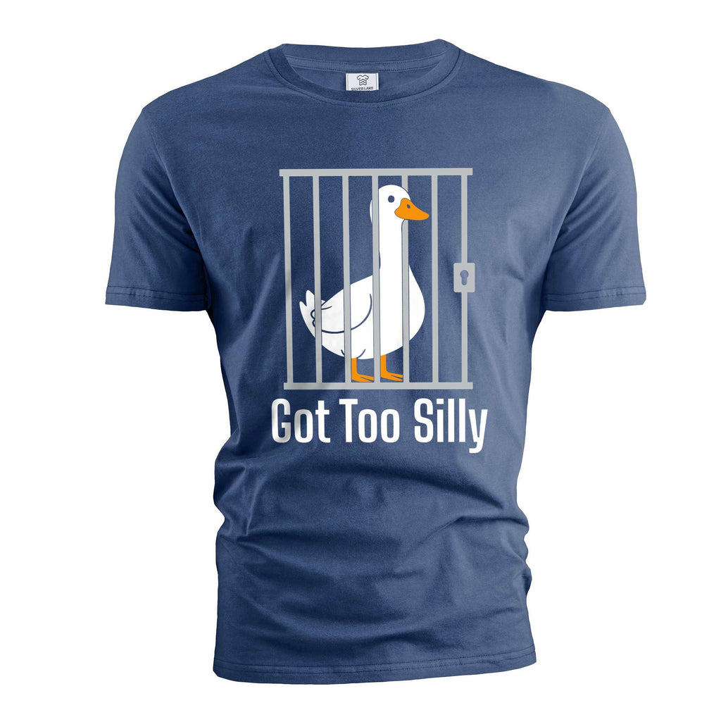 Funny Got too silly T-shirt goose in jail humorous tee shirt product image 3
