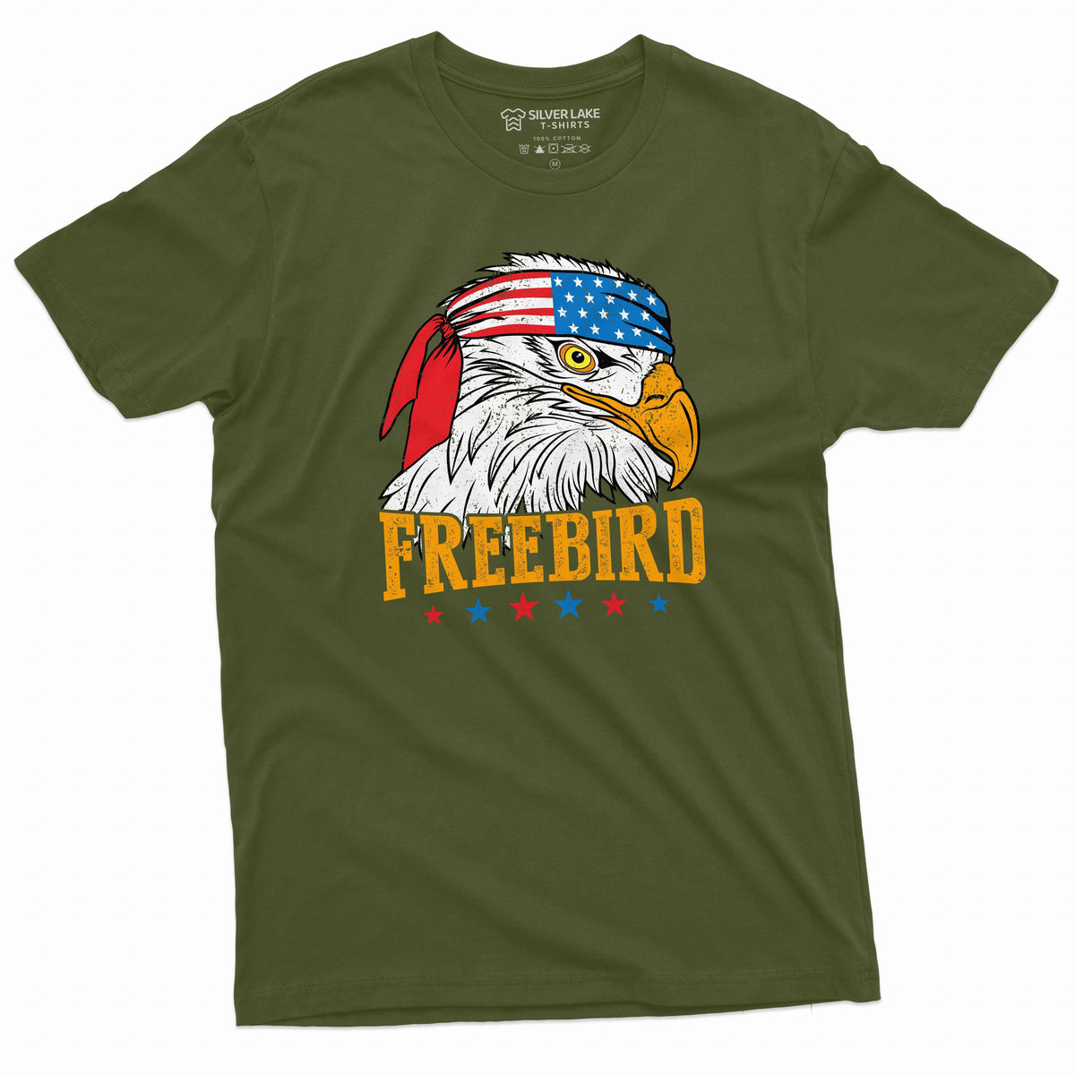 Men's 4th of July Patriotic T-shirt Eagle bandana cool product image 4