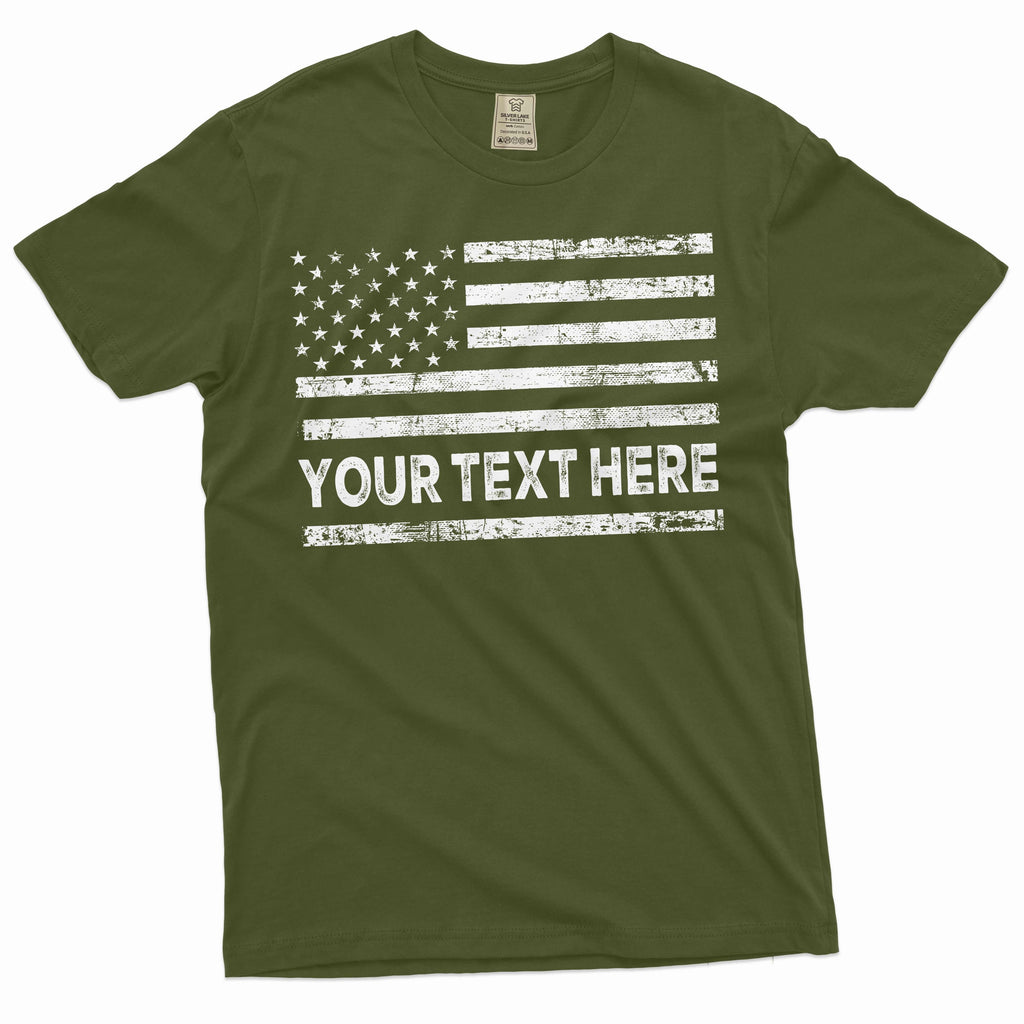 Custom USA Flag Add your Text T-shirt American with product image 4