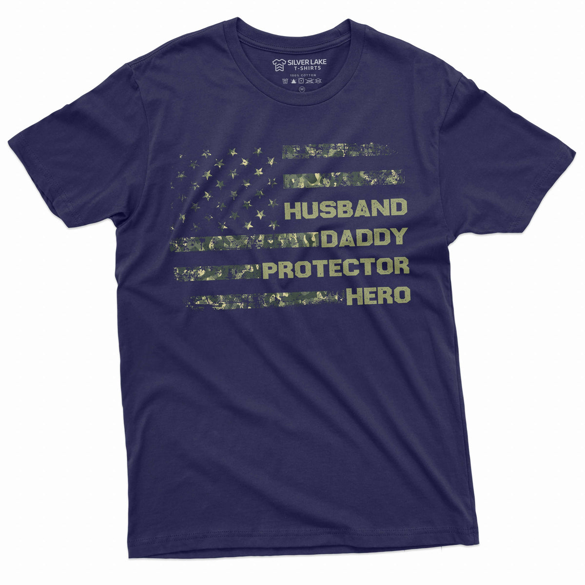Men's Father's day Husband Daddy Protector Hero T-shirt USA product image 3