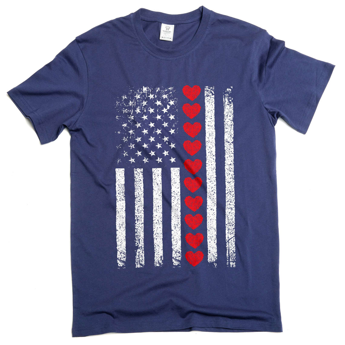 Men's USA patriotic flag love T-shirt 4th of July product image 3
