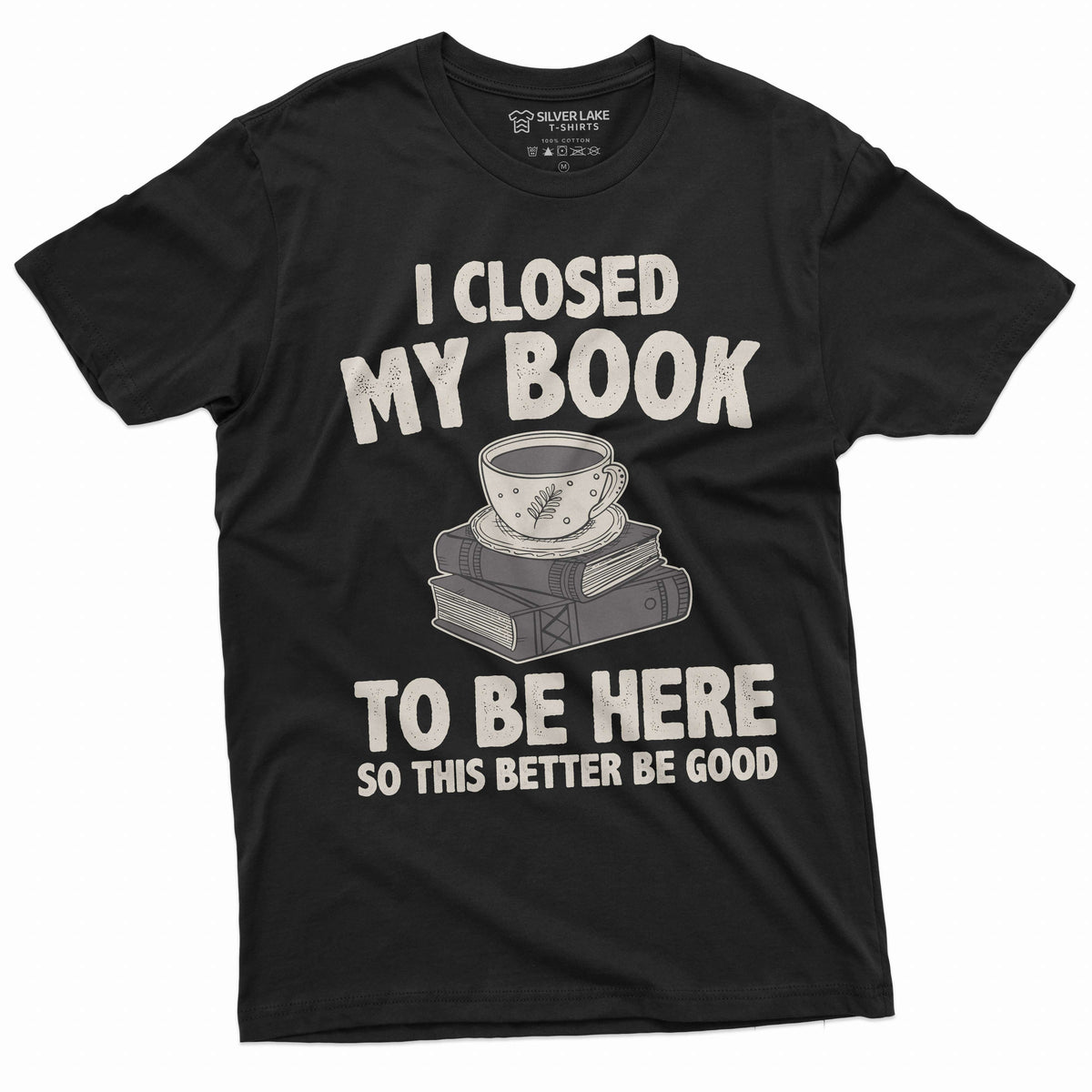 I closed my book T-shirt funny reading gift tee shirt back product image 1