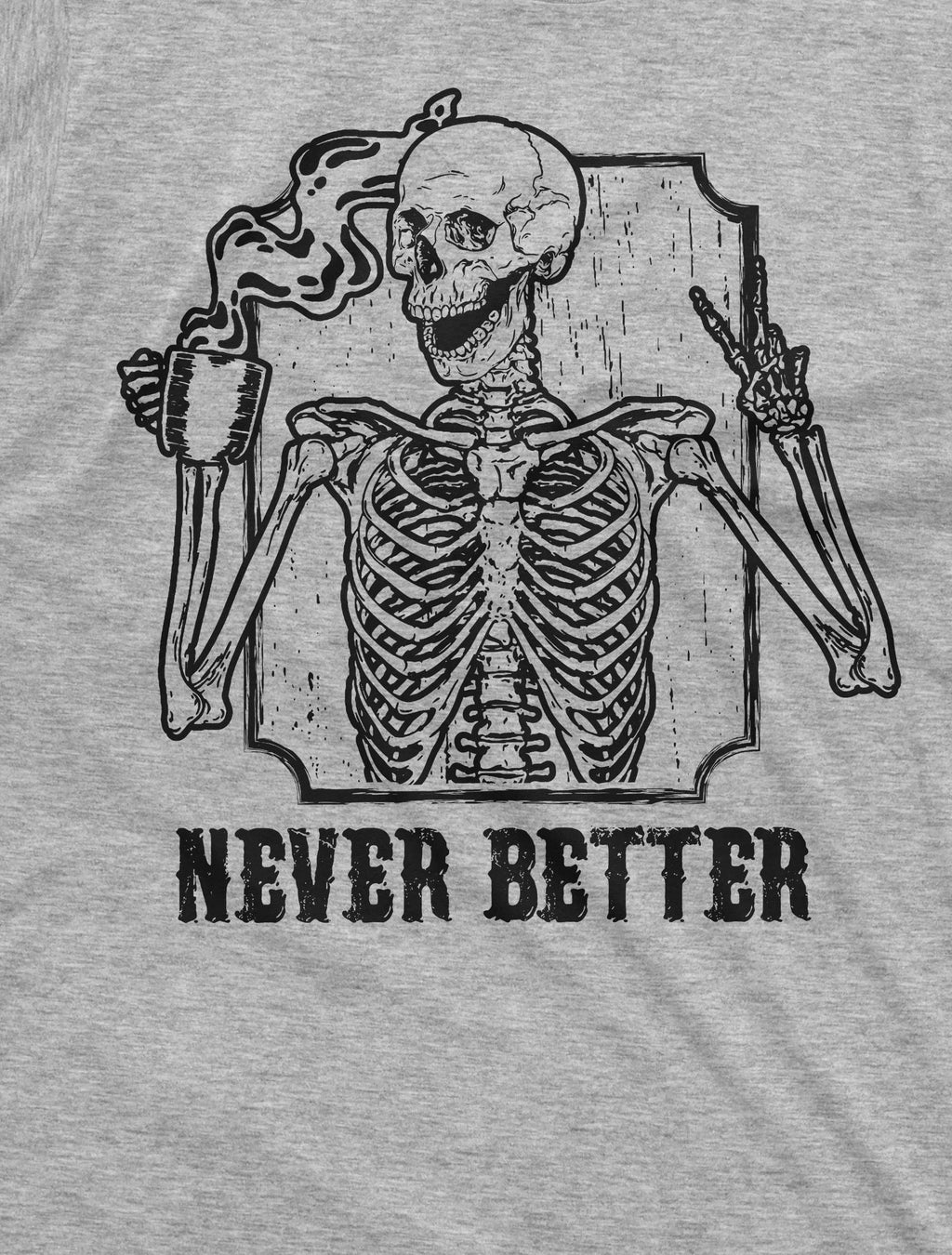 Coffee and Skeleton Halloween funny T-shirt Mens Womens product image 2