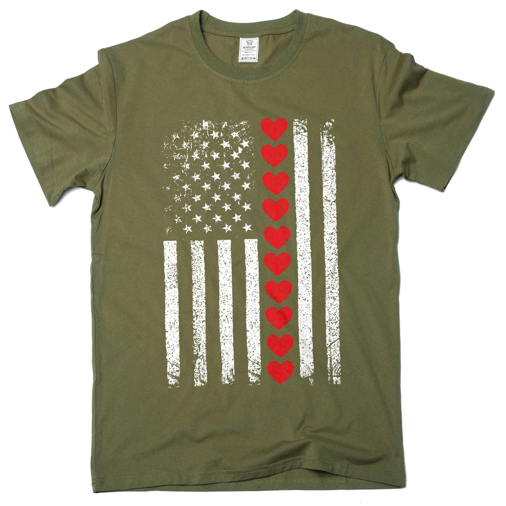 Men's USA patriotic flag love T-shirt 4th of July product image 4