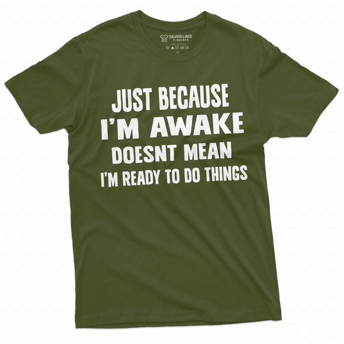 men's funny just because i'm awake t-shirt laziness lazy product image 4