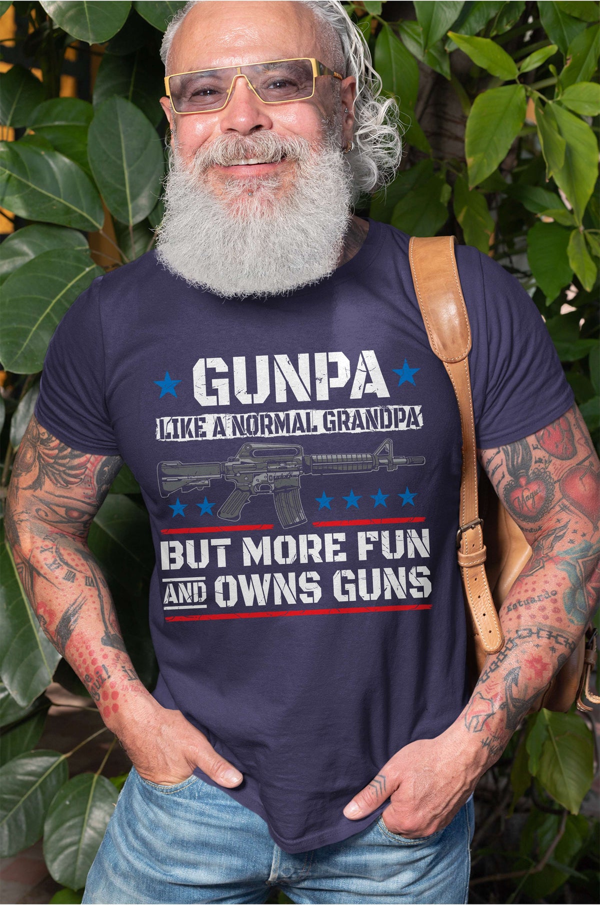 Men's Gunpa Shirt Grandpa Funny Tee Grandfather Gun Shirts product image 3
