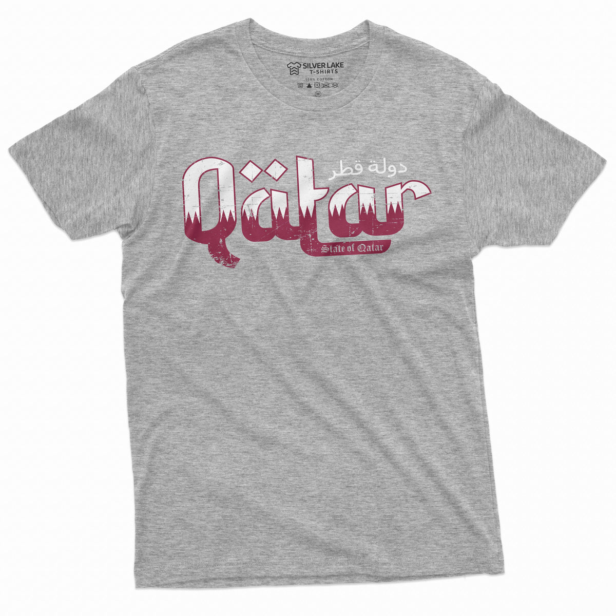 Qatar T-shirt State of Qatar Country Patriotic Nationality T-shirt Qatari Coat of Arms Dawlat Qaṭar Mens Womens Tee Shirt