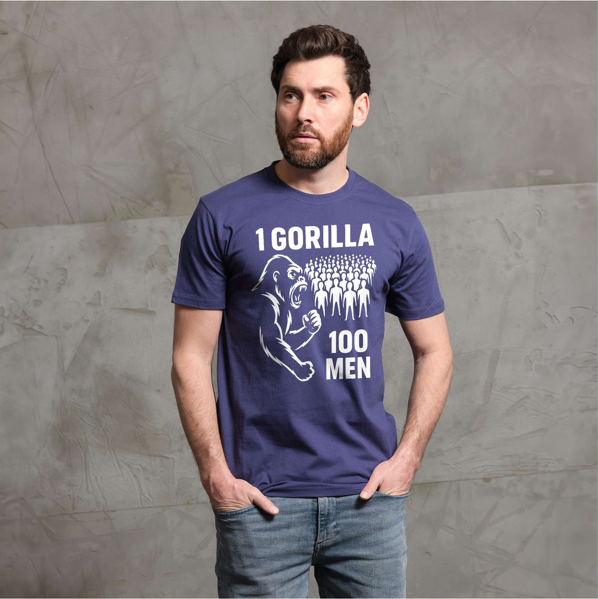100 Men vs 1 Gorilla Internet Meme T-shirt Challenge tee product image 2