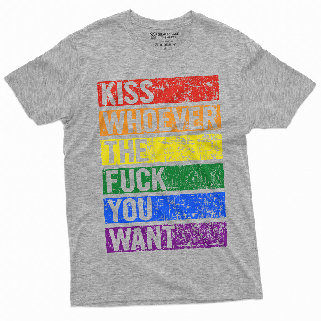 LGBTQ Gay Lesbian Pride Month T-shirt Kiss Whoever you Want product image 10