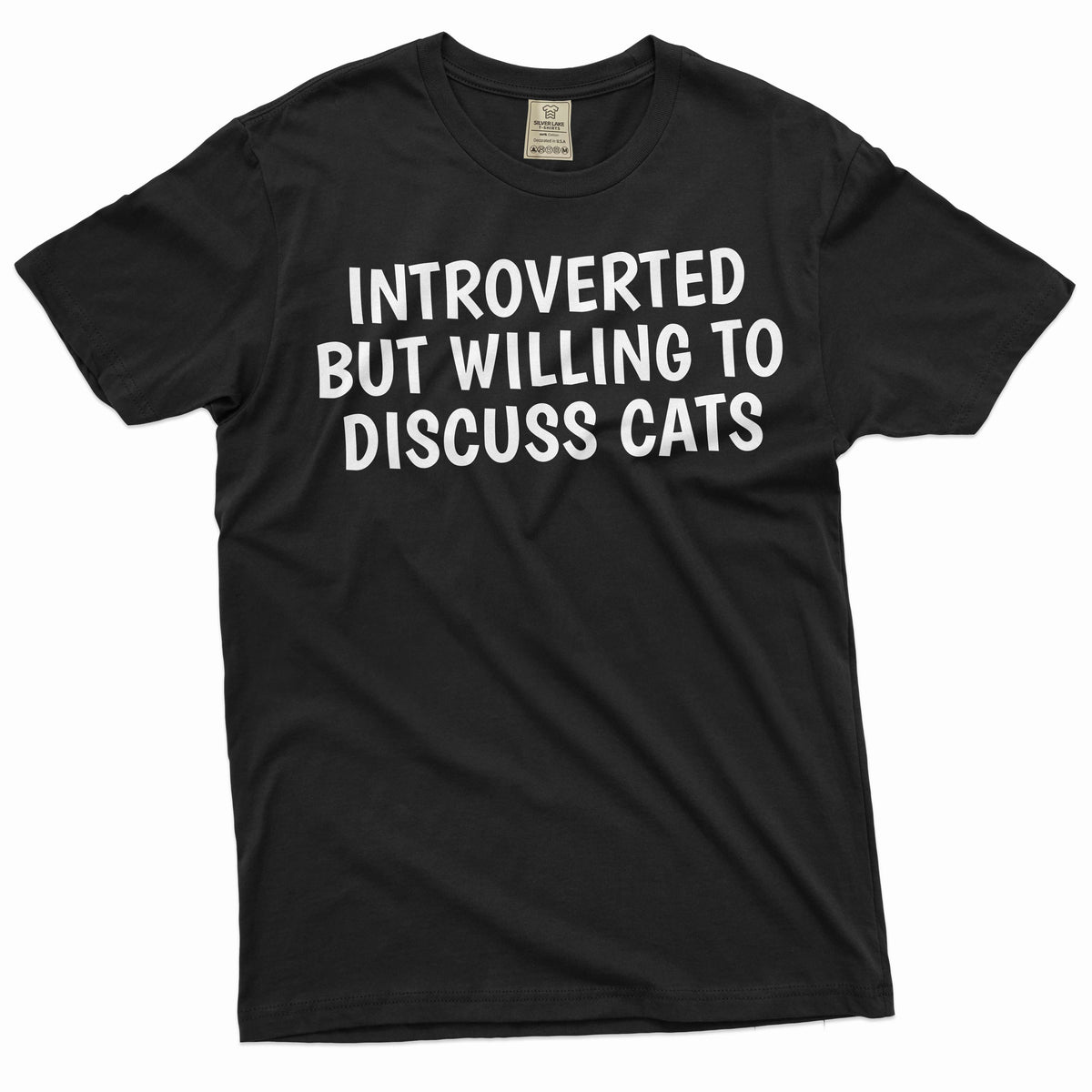 Funny Cat owner T-shirt introverted by willing to discuss product image 1