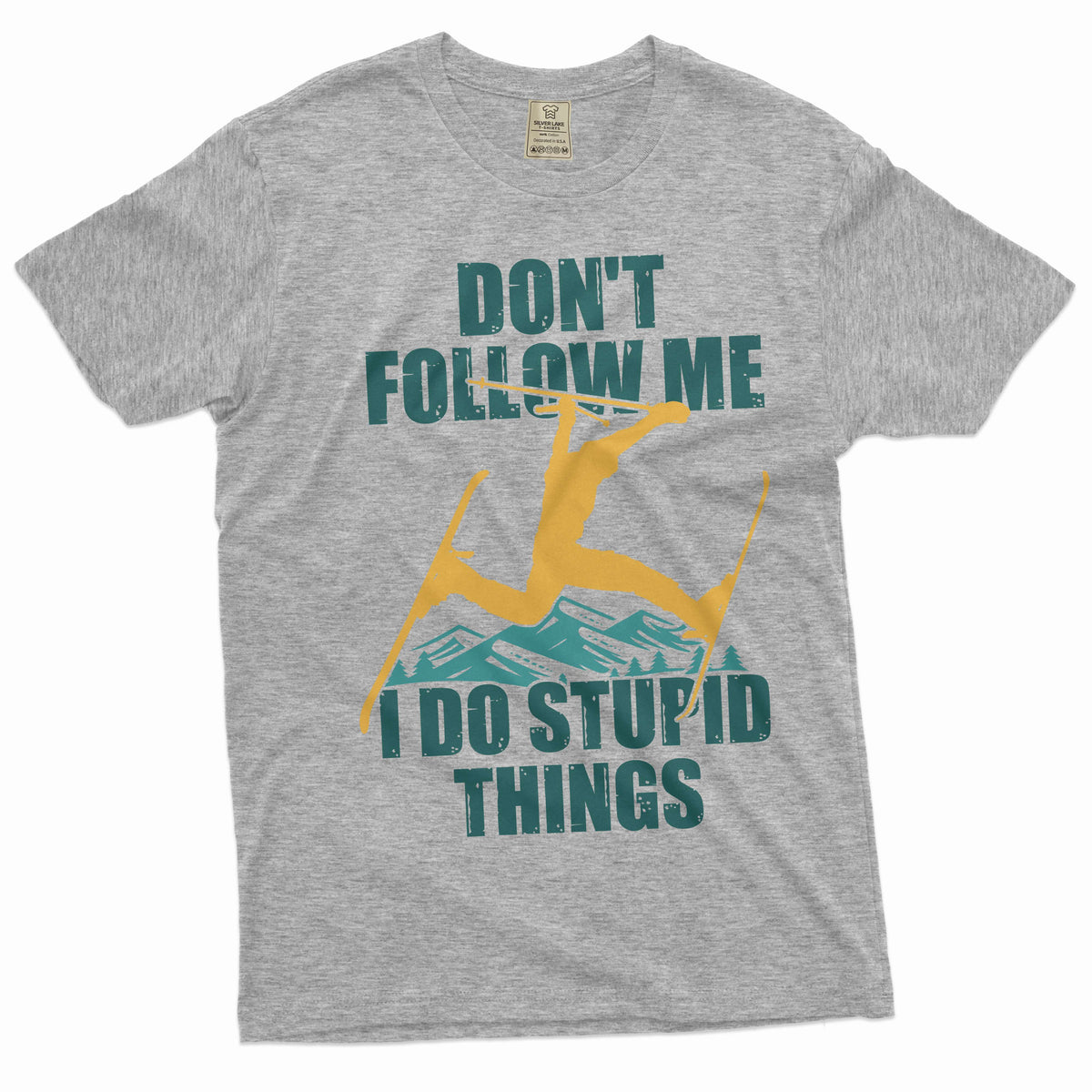 Men's funny skiing T-shirt Ski Snowboard sports winter product image 5