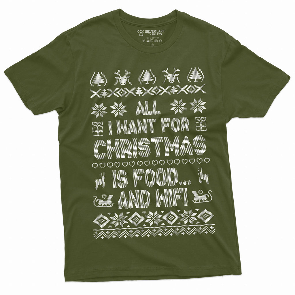 Men's Funny Christmas Food and WIFI T-shirt gift humorous product image 4