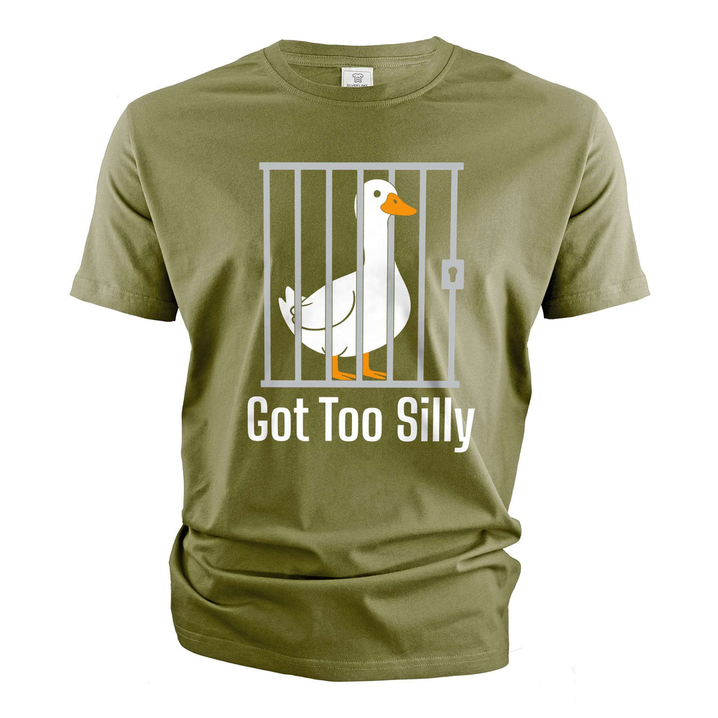 Funny Got too silly T-shirt goose in jail humorous tee shirt product image 4