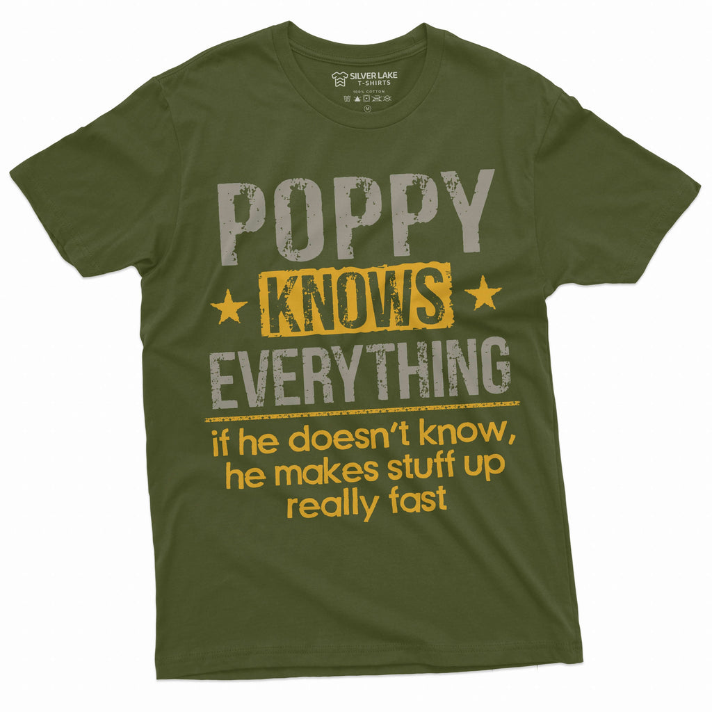 Men's Poppy T-shirt Grandpa Pops papa Knows Everything product image 4