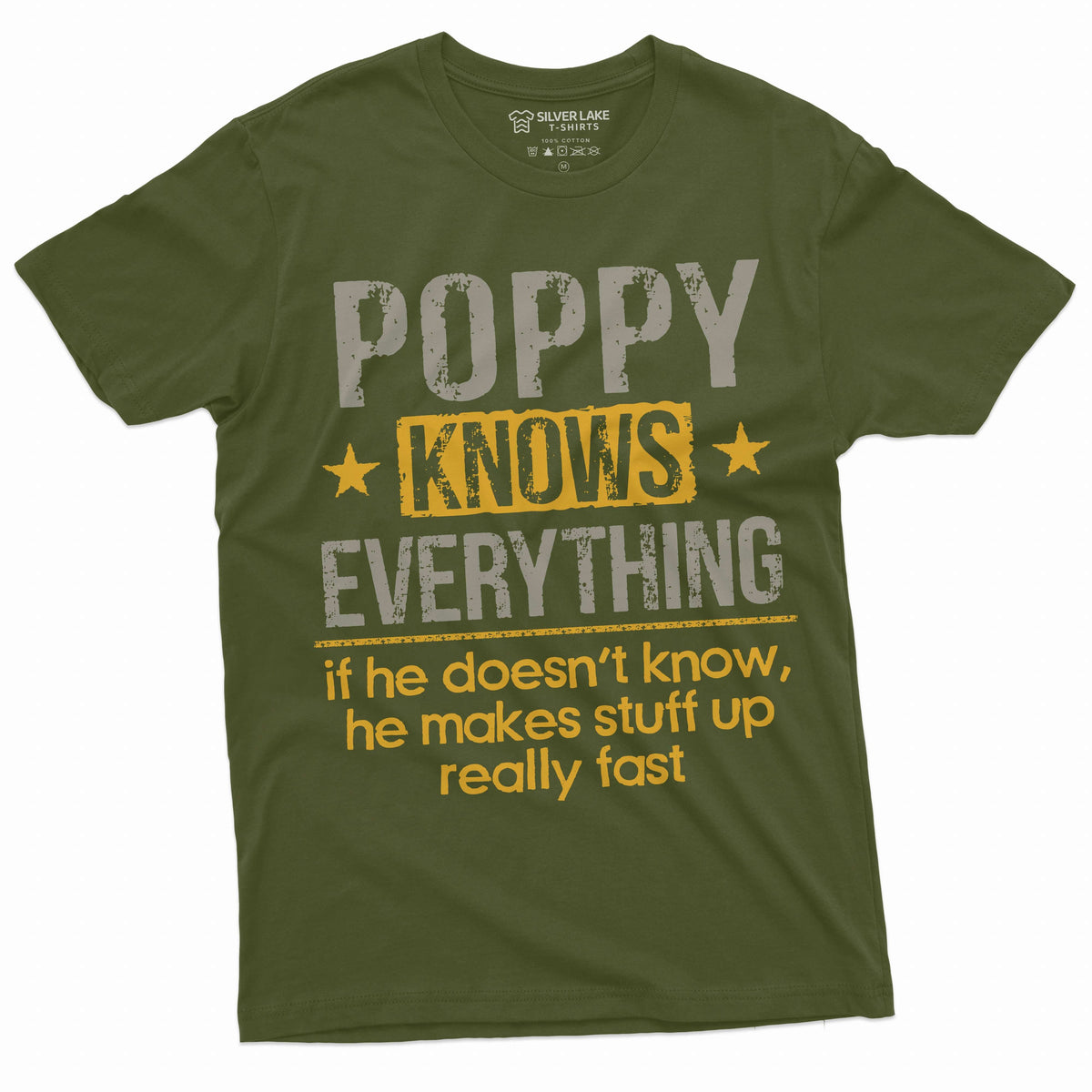 Men's Poppy T-shirt Grandpa Pops papa Knows Everything product image 4