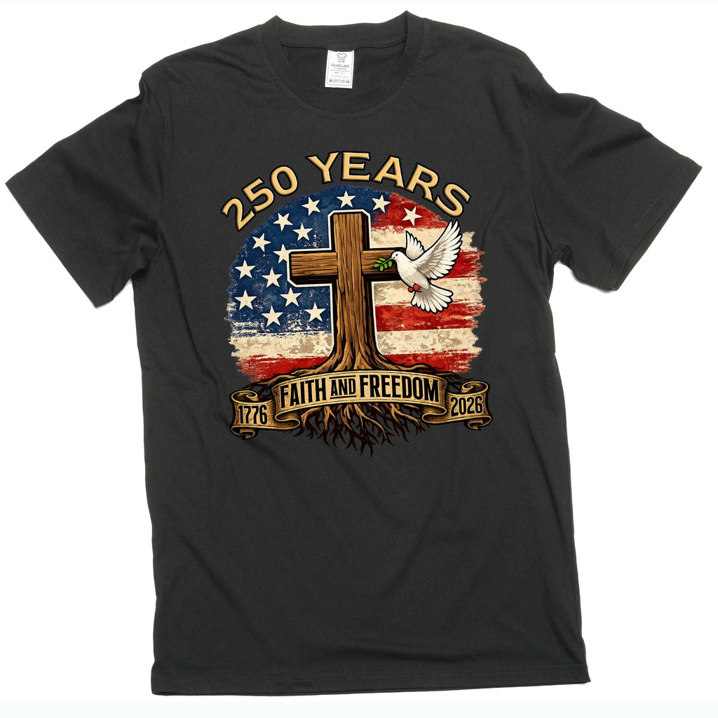 Men's 4th of July 250 Years Birthday Faith and Freedom product image 2