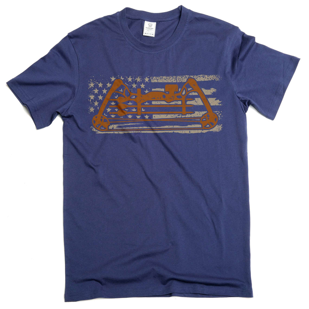 Men's patriotic USA flag archery bow hunting T-shirt sports product image 3