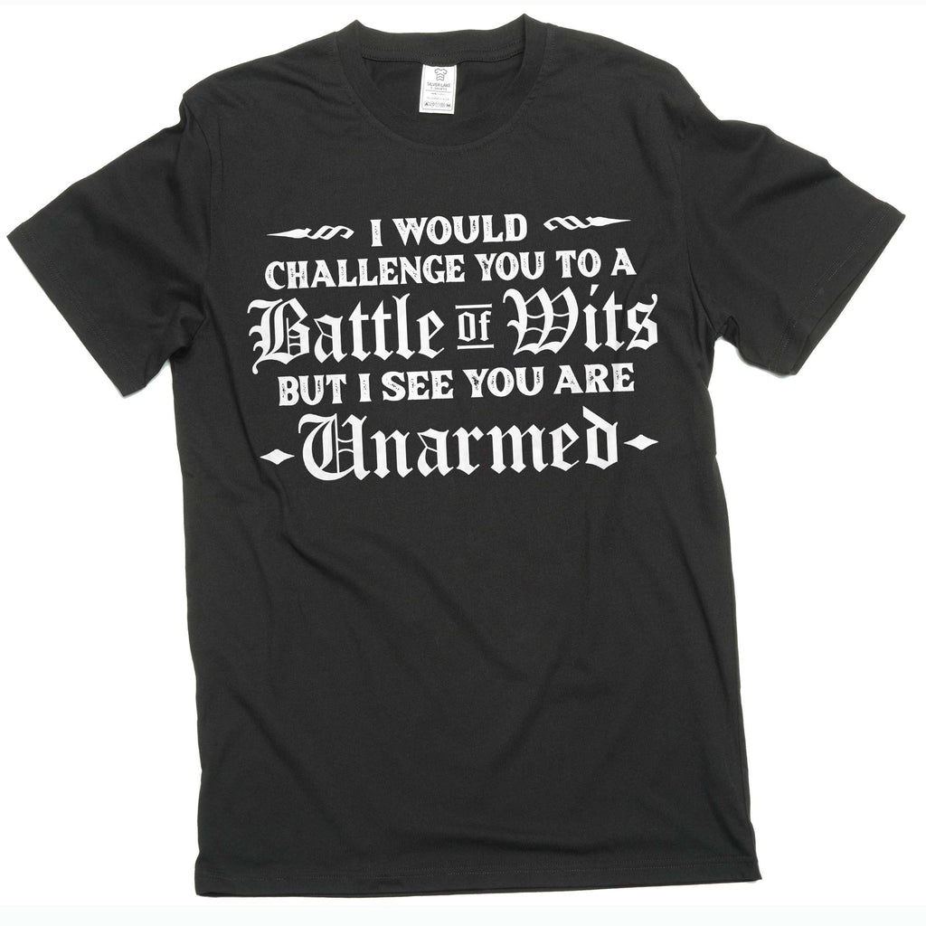 Funny insult dual battle of wits T-shirt humorous birthday product image 1